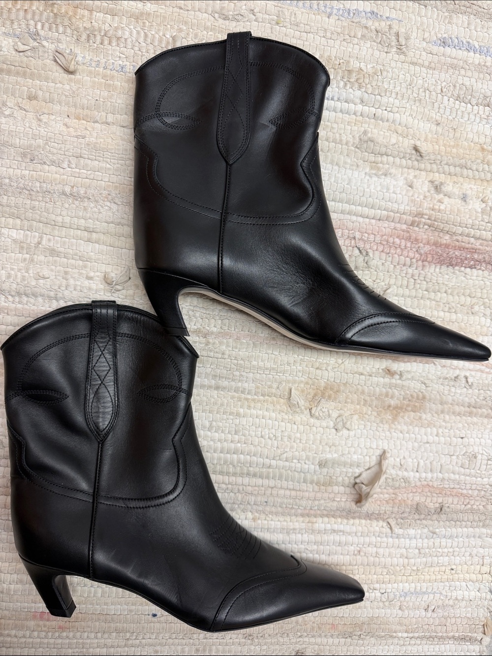 $1,280 Khaite Dallas Leather Black Boots EU 41 US 11-11.5 - Picture 2 of 11